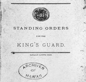 Standing Orders for the King's Guard circa 1885